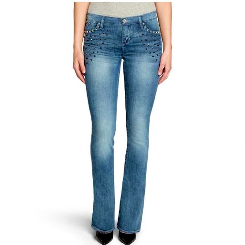Rock & Republic Women's Light Blue Studded Boot Cut Jeans
